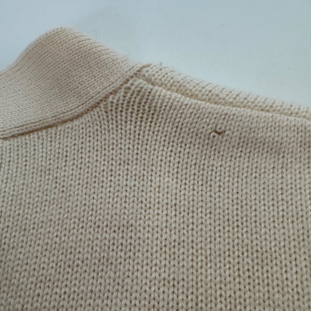Classiques Entier Cream Sweater Merino‎ Wool V-Neck Long Cardigan XS - Picture 11 of 11